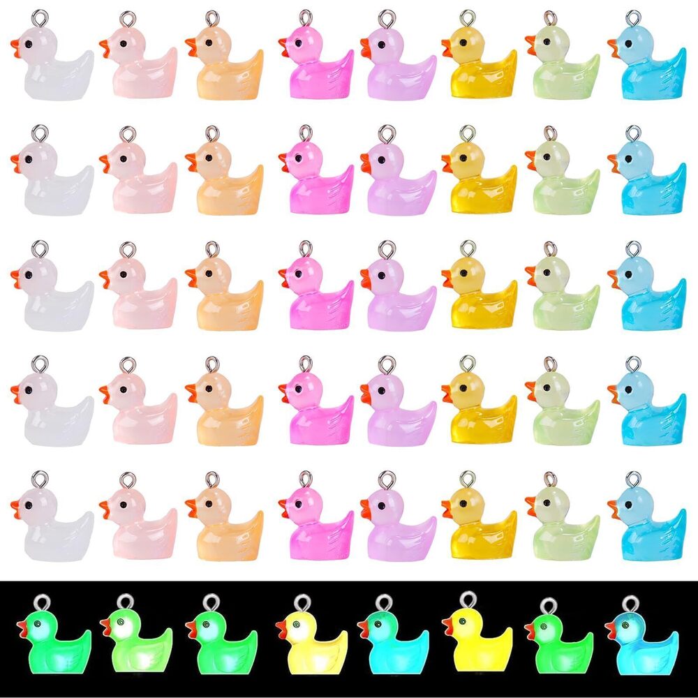 3842 48Pcs Cute Charms Bulk for Jewelry Making Glow in the Dark Resin